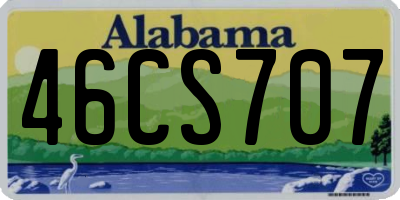 AL license plate 46CS707