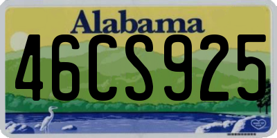 AL license plate 46CS925