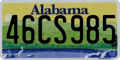 AL license plate 46CS985