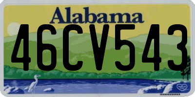 AL license plate 46CV543
