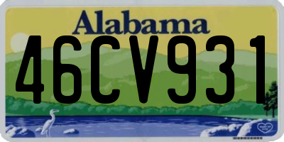 AL license plate 46CV931