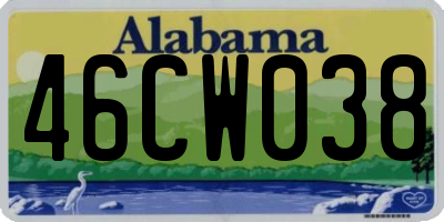 AL license plate 46CW038