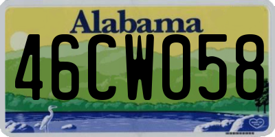 AL license plate 46CW058