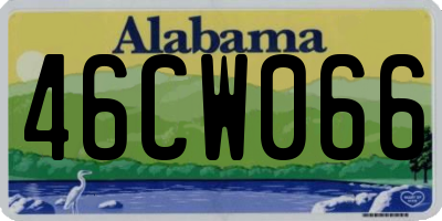 AL license plate 46CW066