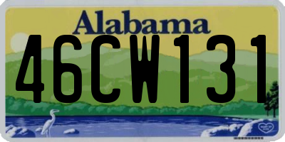 AL license plate 46CW131
