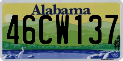 AL license plate 46CW137