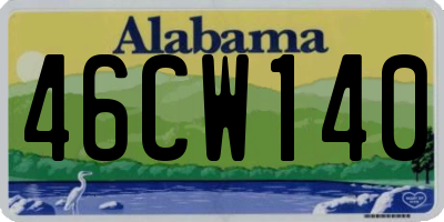 AL license plate 46CW140