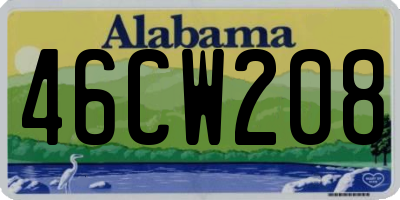 AL license plate 46CW208