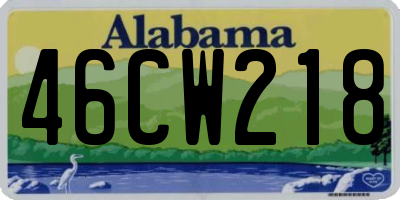 AL license plate 46CW218