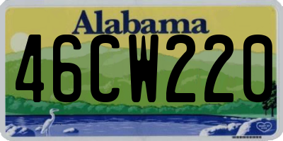 AL license plate 46CW220