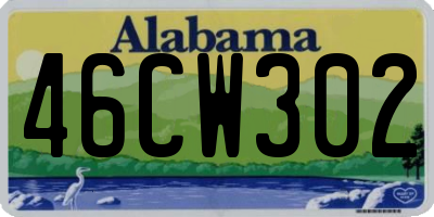 AL license plate 46CW302