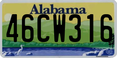 AL license plate 46CW316