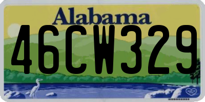 AL license plate 46CW329