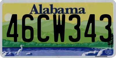 AL license plate 46CW343