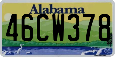 AL license plate 46CW378