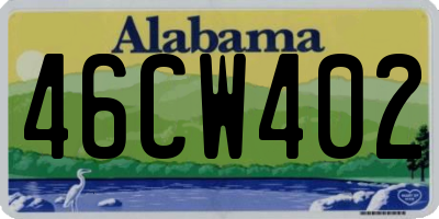 AL license plate 46CW402