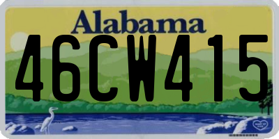 AL license plate 46CW415