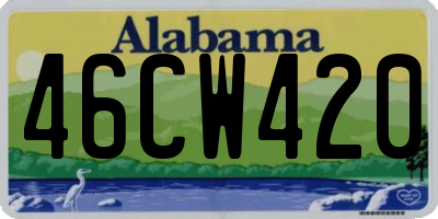 AL license plate 46CW420