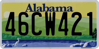 AL license plate 46CW421