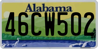 AL license plate 46CW502