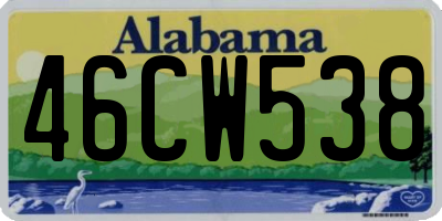 AL license plate 46CW538