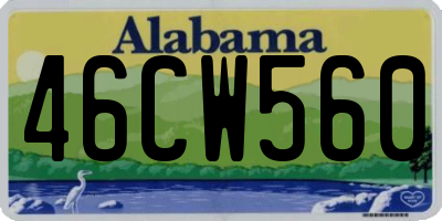 AL license plate 46CW560
