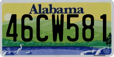 AL license plate 46CW581