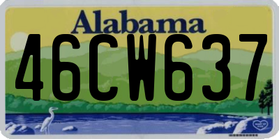 AL license plate 46CW637