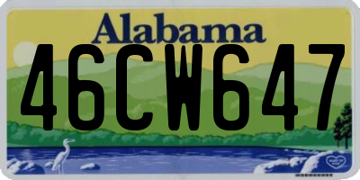 AL license plate 46CW647