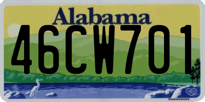 AL license plate 46CW701