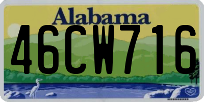 AL license plate 46CW716