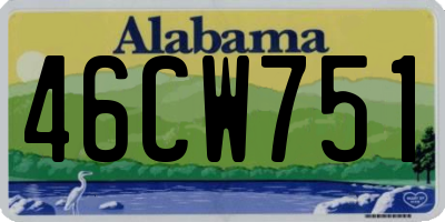 AL license plate 46CW751