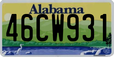 AL license plate 46CW931