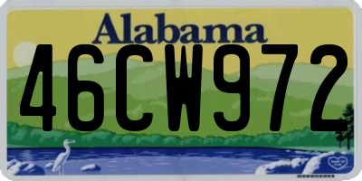 AL license plate 46CW972