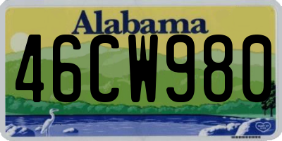 AL license plate 46CW980