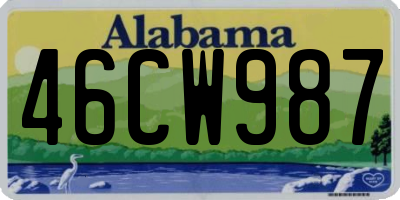 AL license plate 46CW987