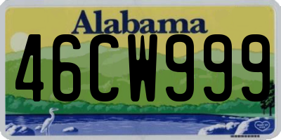 AL license plate 46CW999