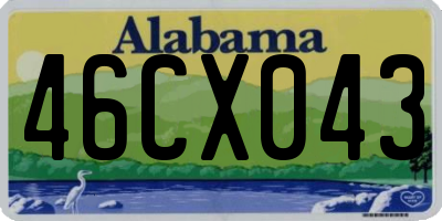 AL license plate 46CX043