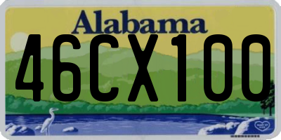 AL license plate 46CX100