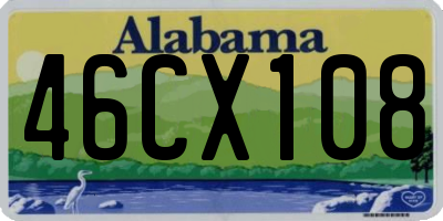 AL license plate 46CX108