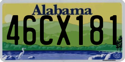 AL license plate 46CX181