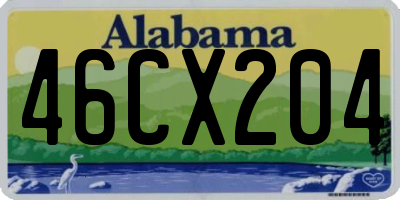 AL license plate 46CX204
