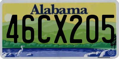 AL license plate 46CX205