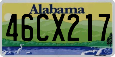 AL license plate 46CX217