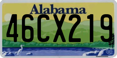 AL license plate 46CX219