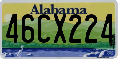 AL license plate 46CX224