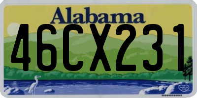AL license plate 46CX231