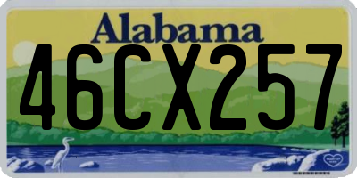 AL license plate 46CX257