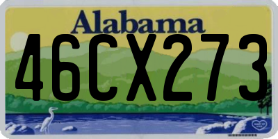 AL license plate 46CX273