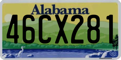 AL license plate 46CX281